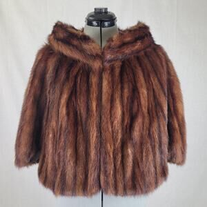 1950s Larchmont Furriers Mink Fur Stole Wrap Shawl